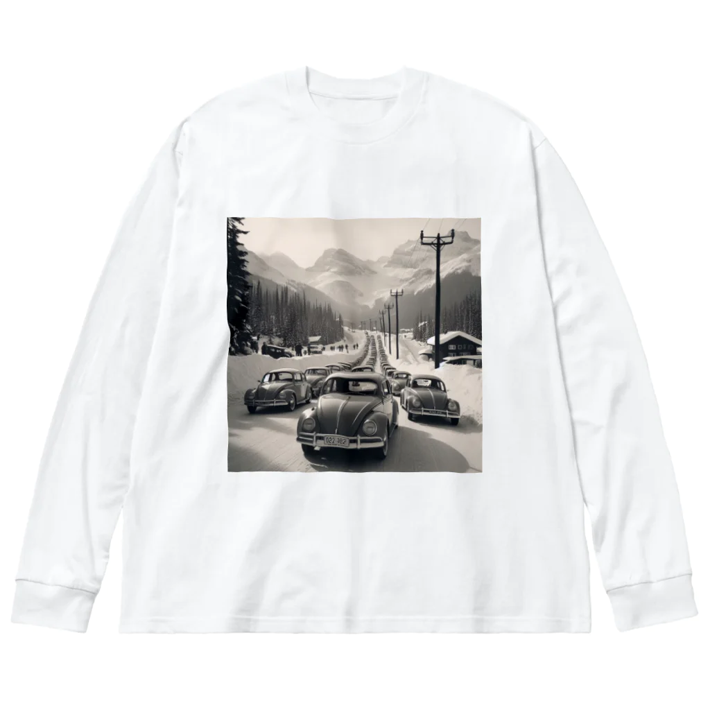 aircooled3の白黒ワーゲン大行列 Big Long Sleeve T-Shirt