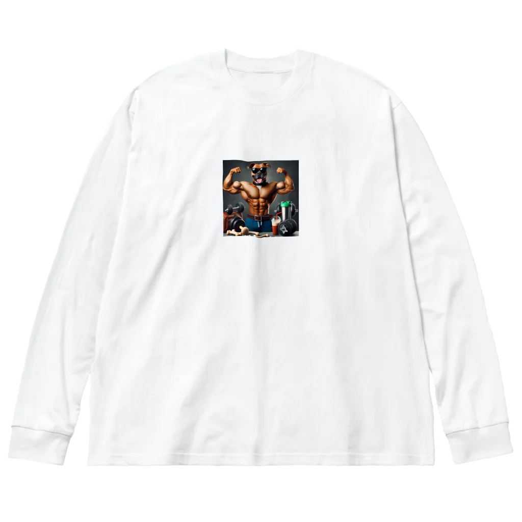 miyamon13の犬　筋肉マッチョ　 Big Long Sleeve T-Shirt