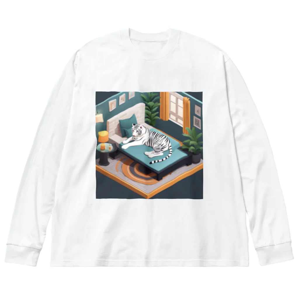 hono想(そう)イタグレ日記のホワイトタイガーのリラックスタイム Big Long Sleeve T-Shirt