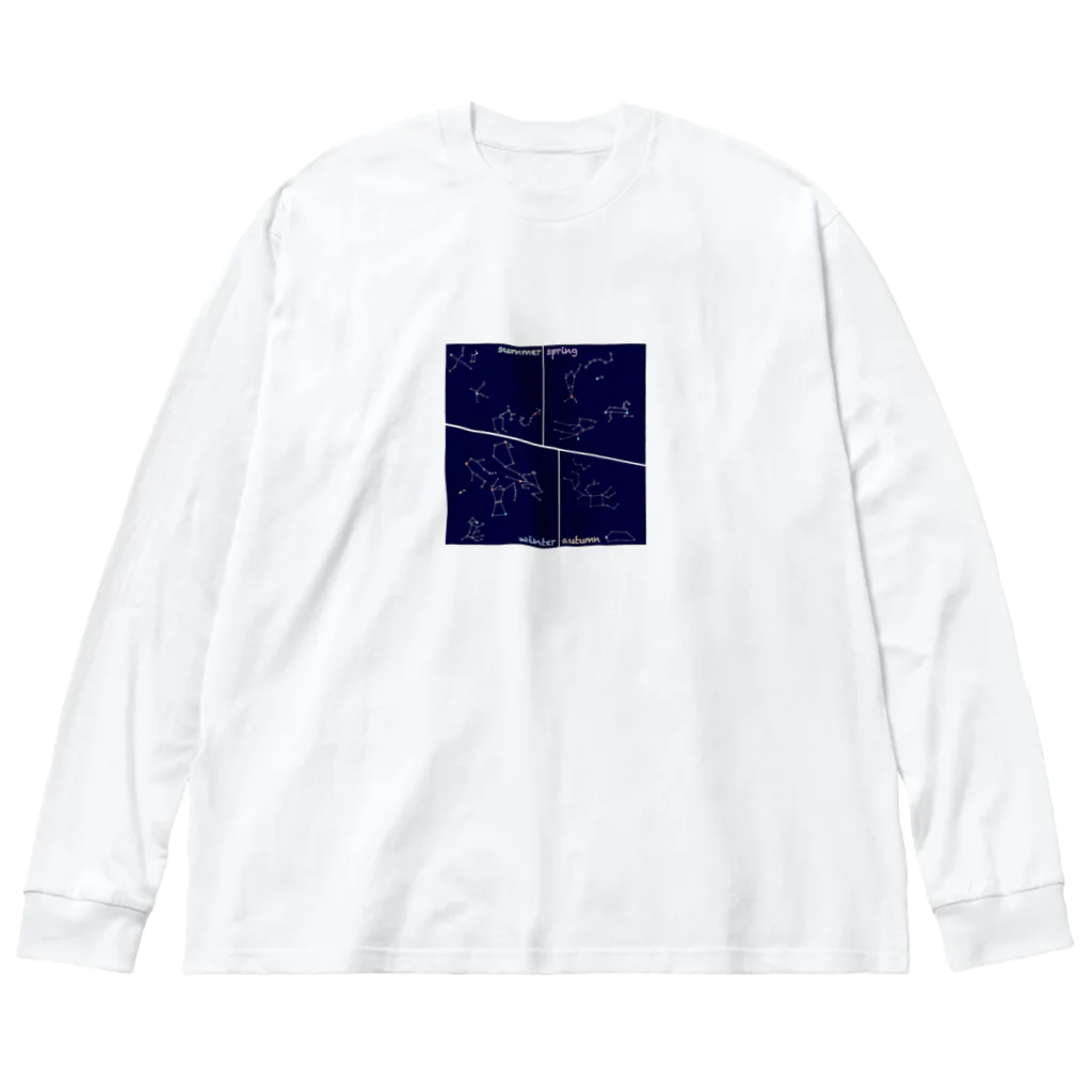 はるんるんの夜空を見上げて ビッグシルエットロングスリーブTシャツ