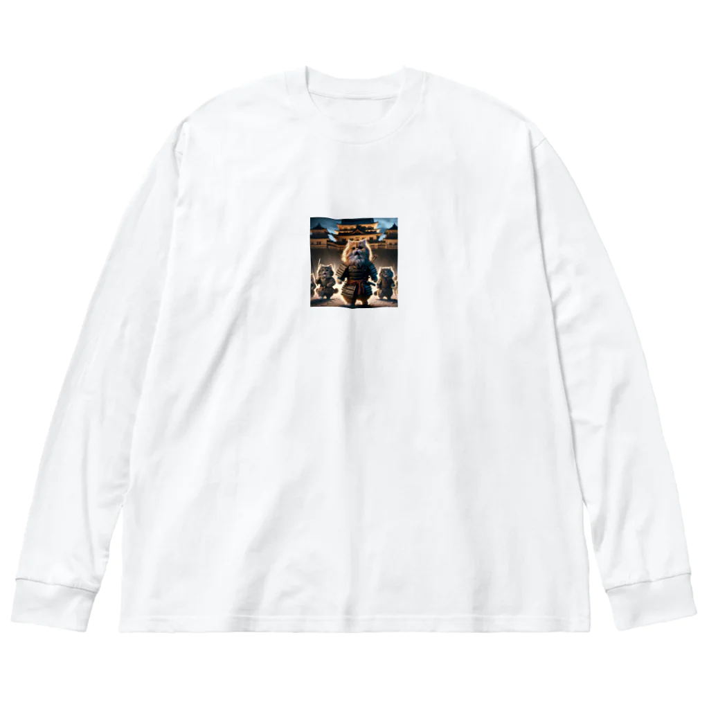 もふもふ日本史のねこ　出陣 Big Long Sleeve T-Shirt