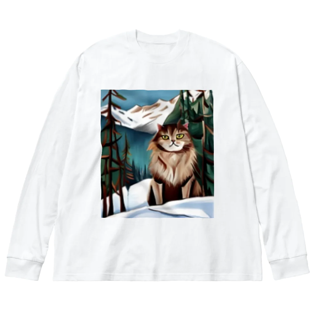 Ppit8のI live in Snow Mountain. ビッグシルエットロングスリーブTシャツ