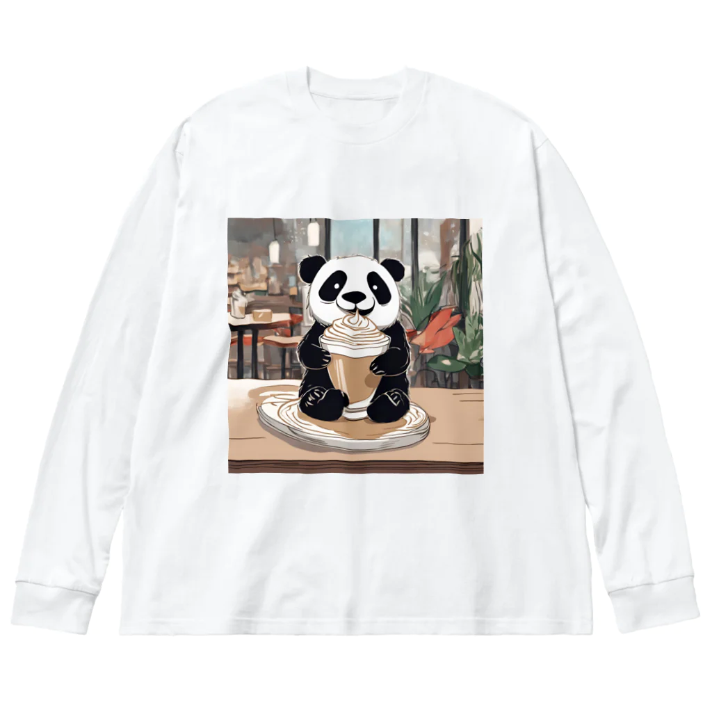 はちみつあめのカフェラテパンダさん Big Long Sleeve T-Shirt