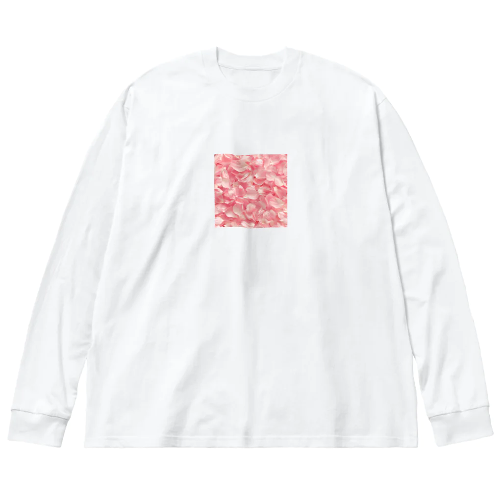 オンラインショップイエローリーフの桃色の花びら綺麗 Big Long Sleeve T-Shirt