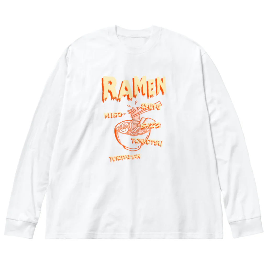 Siderunの館 B2のホラーデザインチックなラーメン ビッグシルエットロングスリーブTシャツ