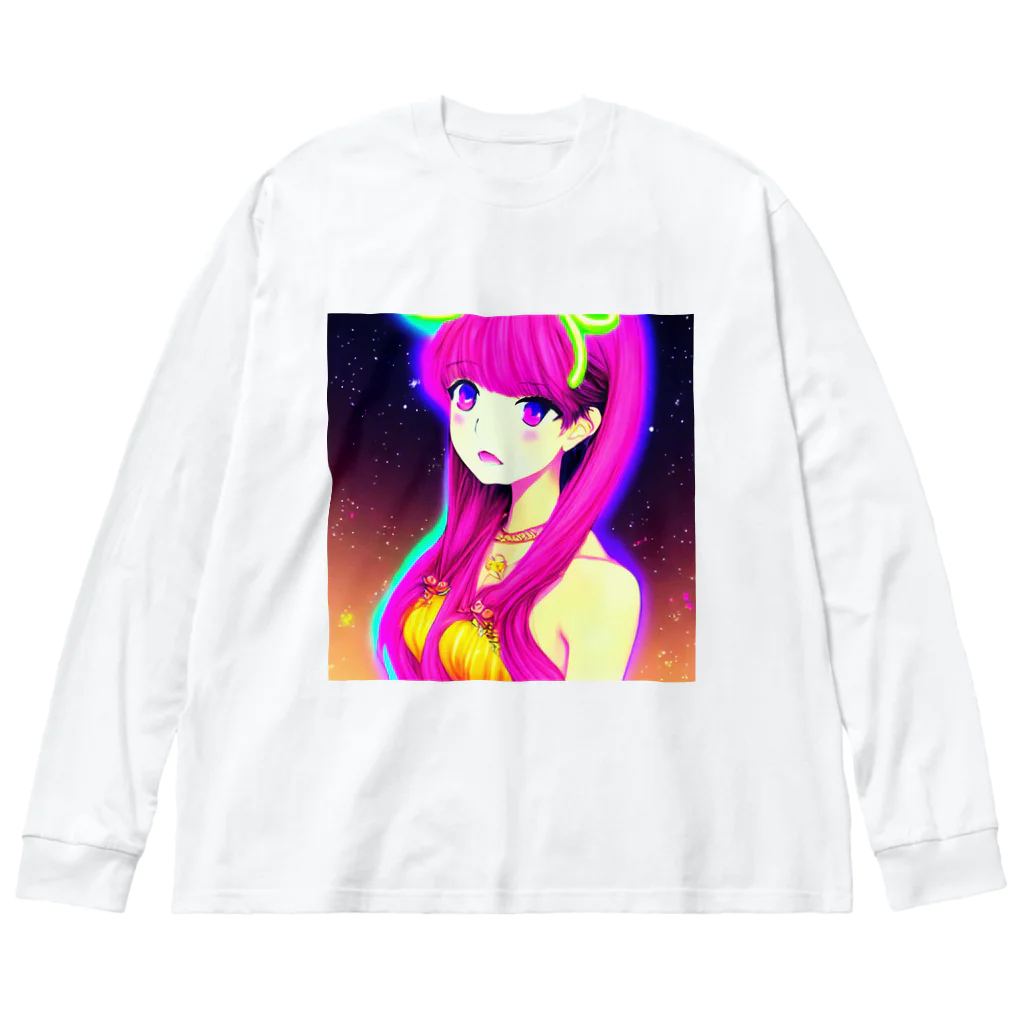 きゅぴきゅぴガールのきゅぴきゅぴ★ピンク髪美人お姉さん Big Long Sleeve T-Shirt