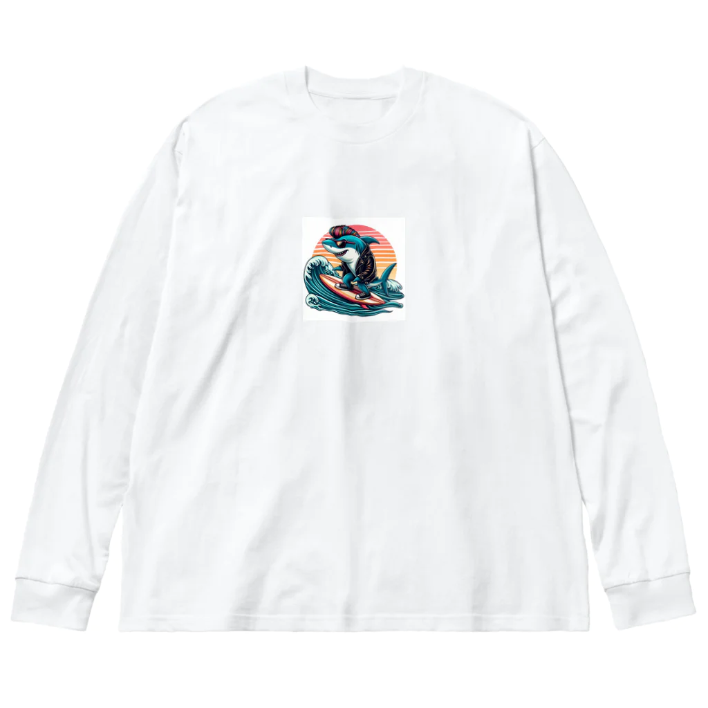 マリンのいかついサメ Big Long Sleeve T-Shirt