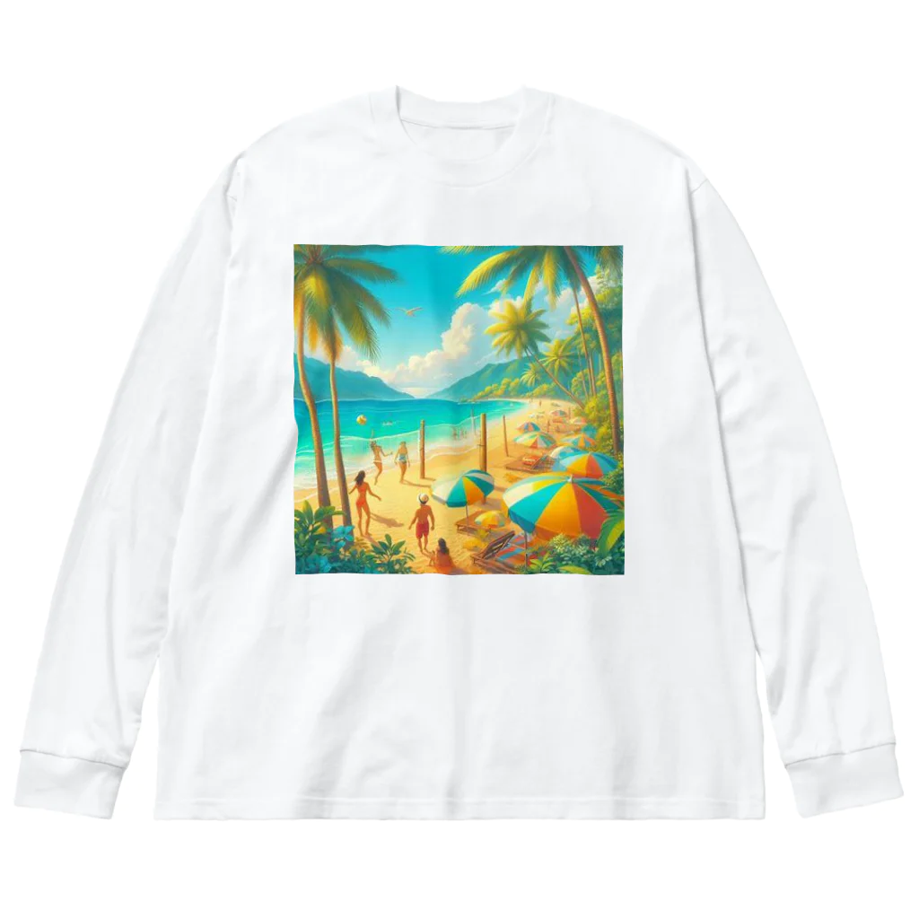 Rパンダ屋の「夏のビーチグッズ」 Big Long Sleeve T-Shirt