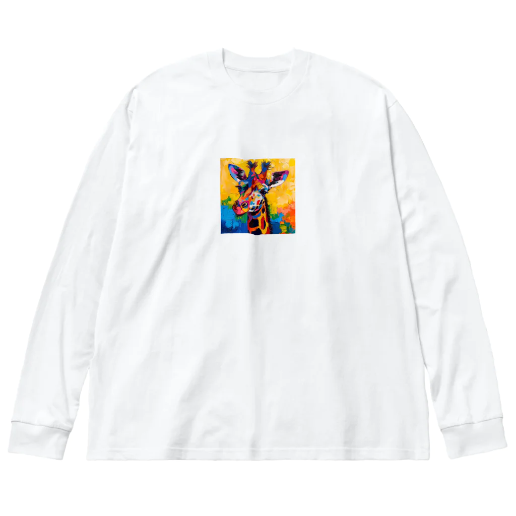 AQUAMETAVERSEのポップでおしゃれなキリン Big Long Sleeve T-Shirt