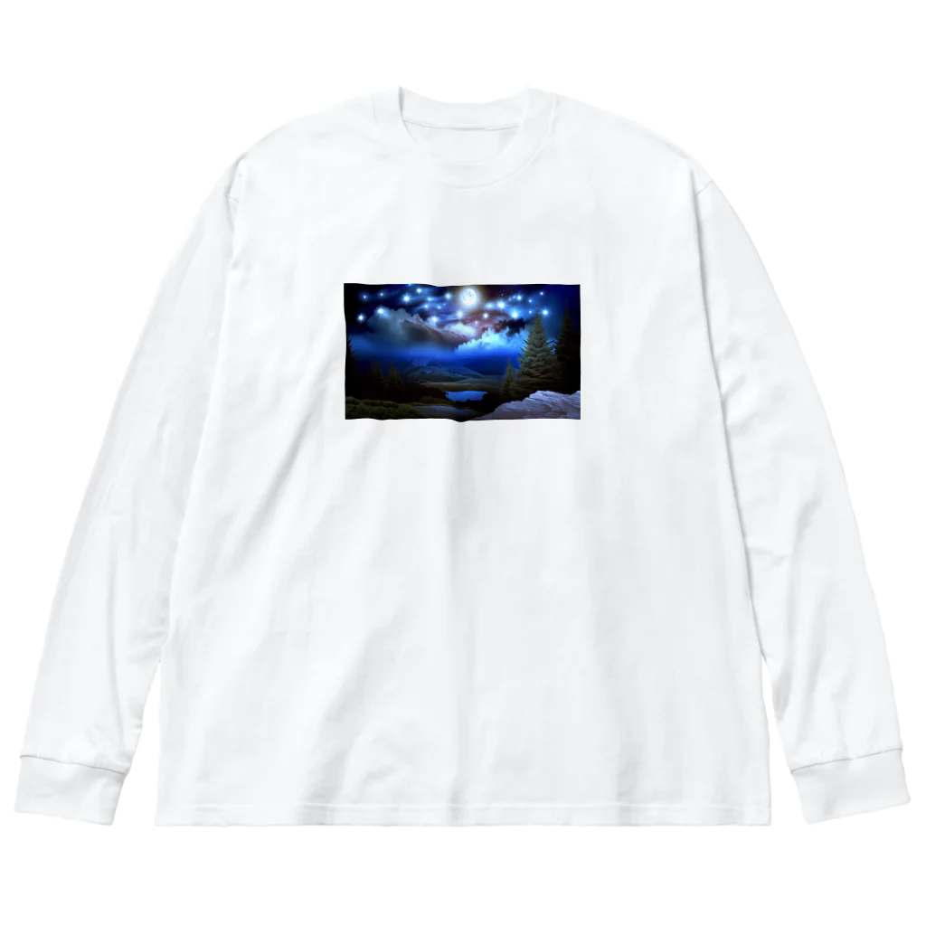 zakki-Rの山の夜景 ビッグシルエットロングスリーブTシャツ