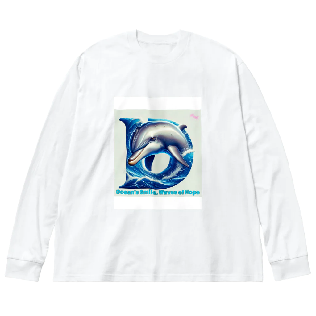 NaturalCanvasのOcean's Smile, Waves of Hope ビッグシルエットロングスリーブTシャツ