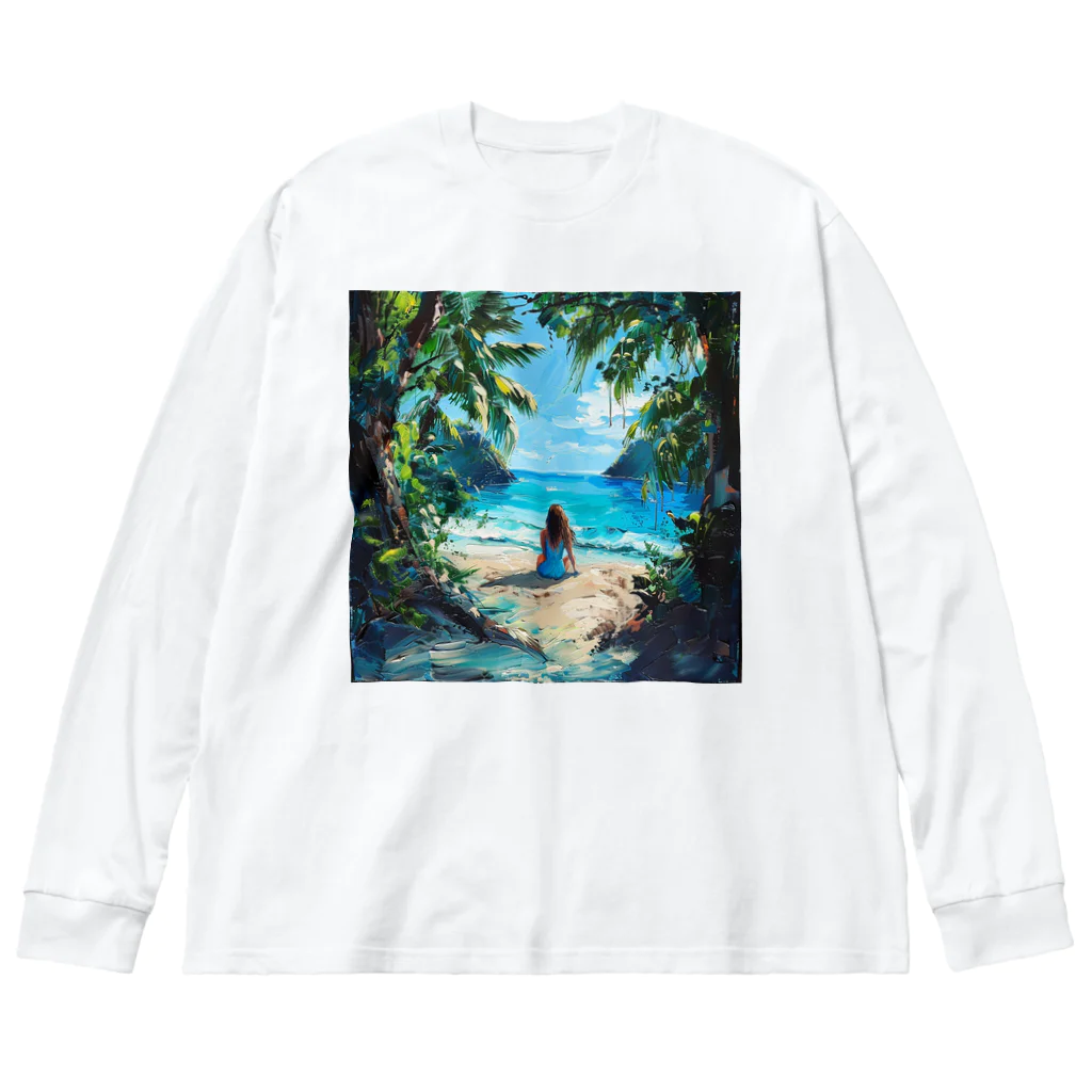 AQUAMETAVERSEのプライベートビーチでバカンス　Tomoe bb 2712 ビッグシルエットロングスリーブTシャツ