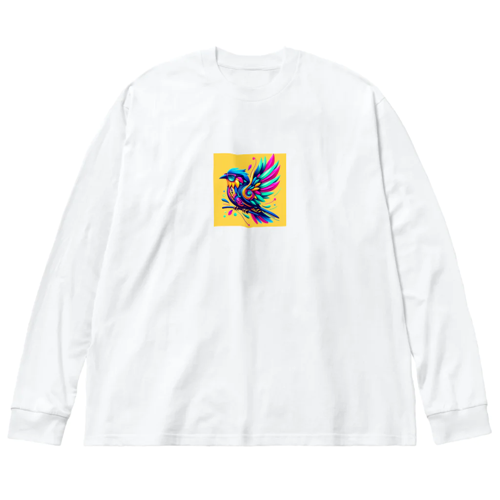 ultraha-のカラフルな鳥 ビッグシルエットロングスリーブTシャツ