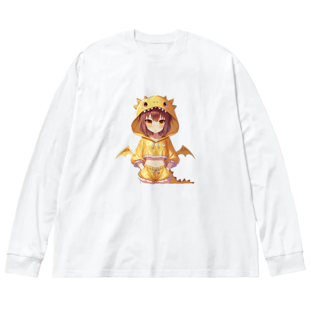 dramusumeの暑くてイライラするドラ娘 ビッグシルエットロングスリーブTシャツ