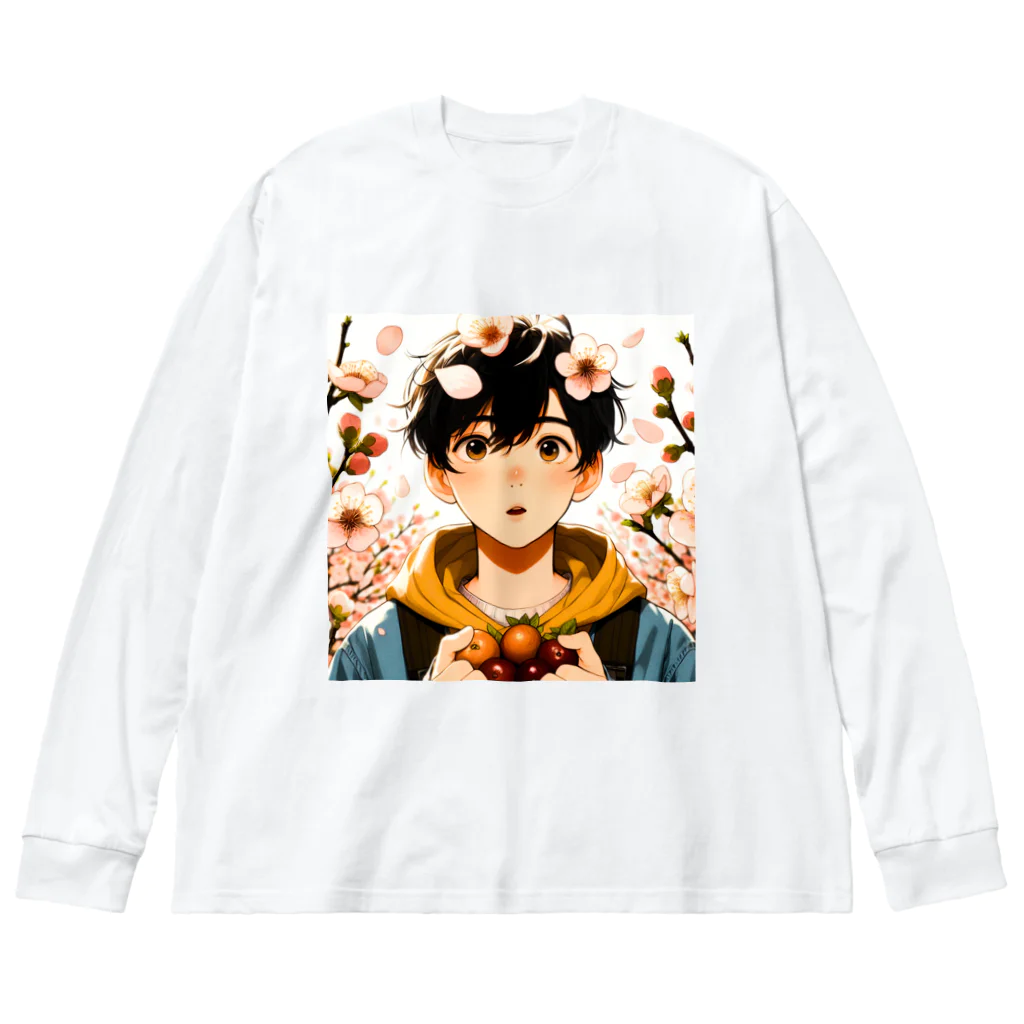 可愛い男の子イラスト販売所　By,keicyanの男の子　中学1年生　春 Big Long Sleeve T-Shirt