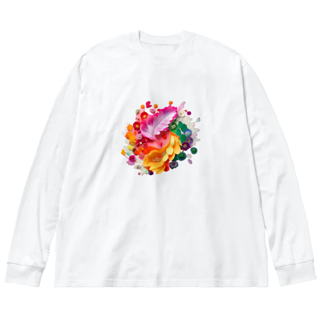 chan-takehaniの花のハーモニー ビッグシルエットロングスリーブTシャツ