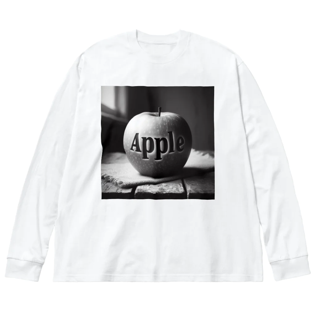 yuriseのモノトーンAppleグッズ Big Long Sleeve T-Shirt