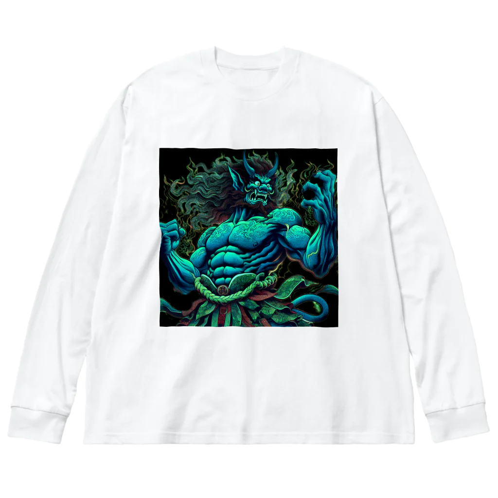 EIKATSU（和風テイスト）の蒼鬼 No1 Big Long Sleeve T-Shirt