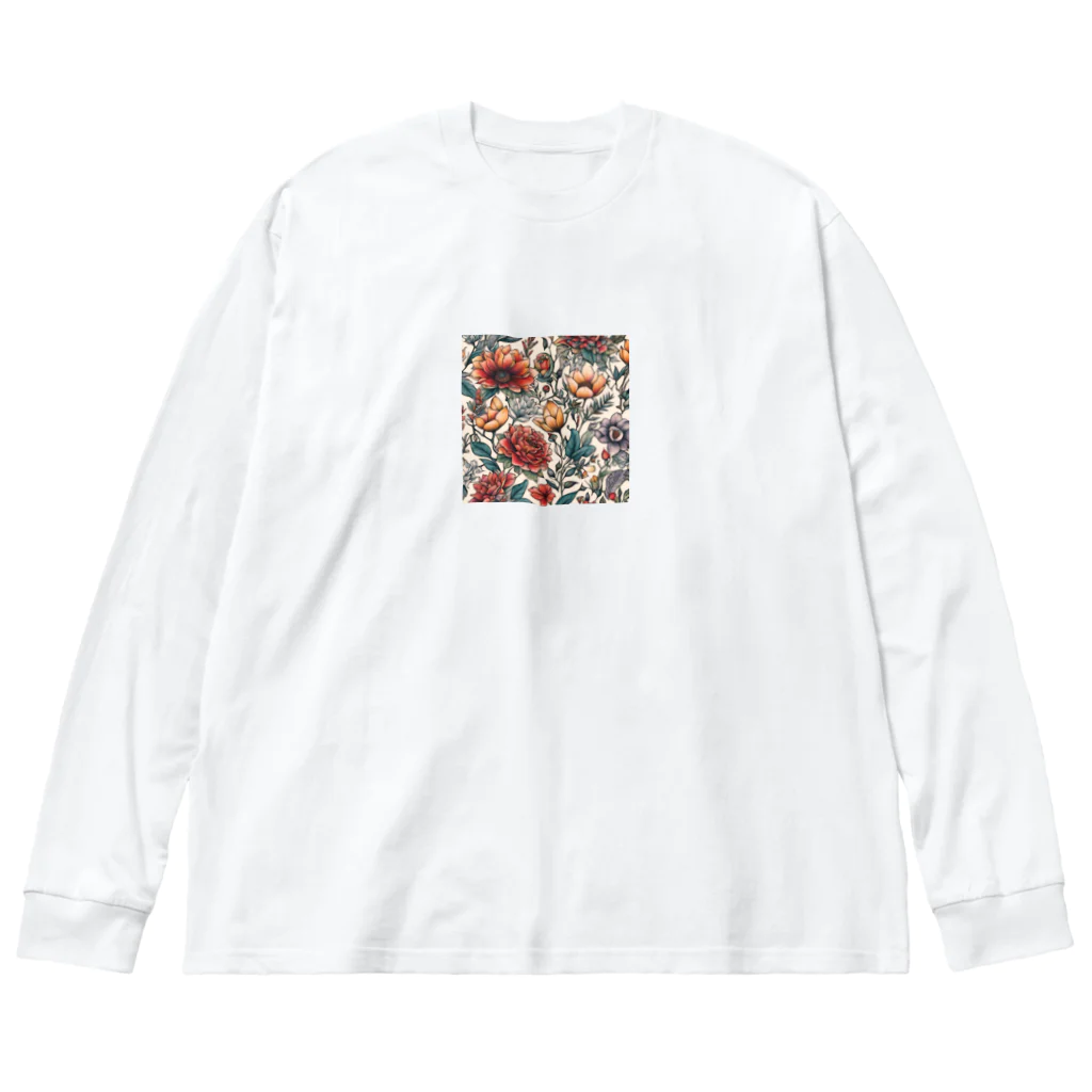 PlayfulBaseの花柄 ビッグシルエットロングスリーブTシャツ