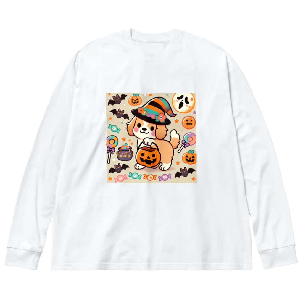 あとりえmignonのハロウィンドッグ Big Long Sleeve T-Shirt