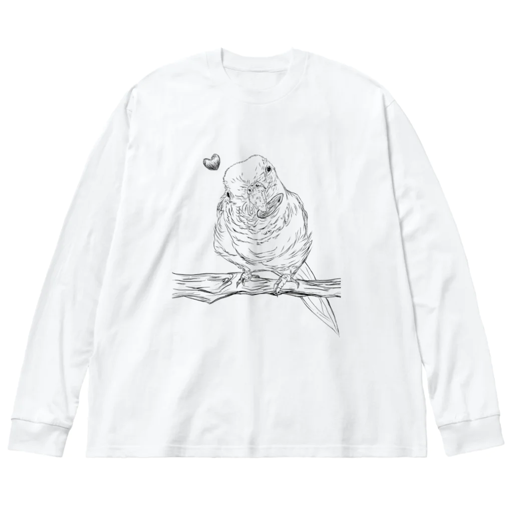 Lily bird（リリーバード）のウロコインコのスケッチ グッズ ビッグシルエットロングスリーブTシャツ
