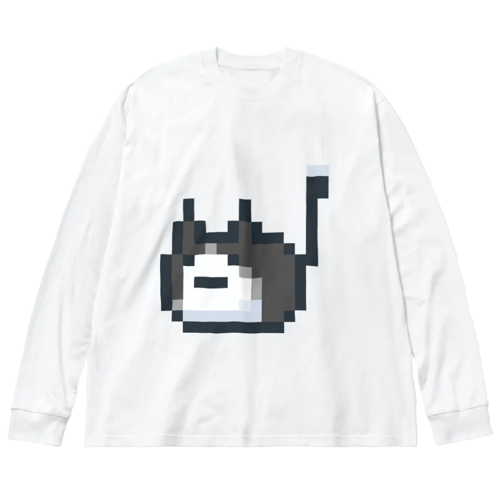 ねこさん爆発ショップのハチワレねこさんドット（ファビコン）  Big Long Sleeve T-Shirt