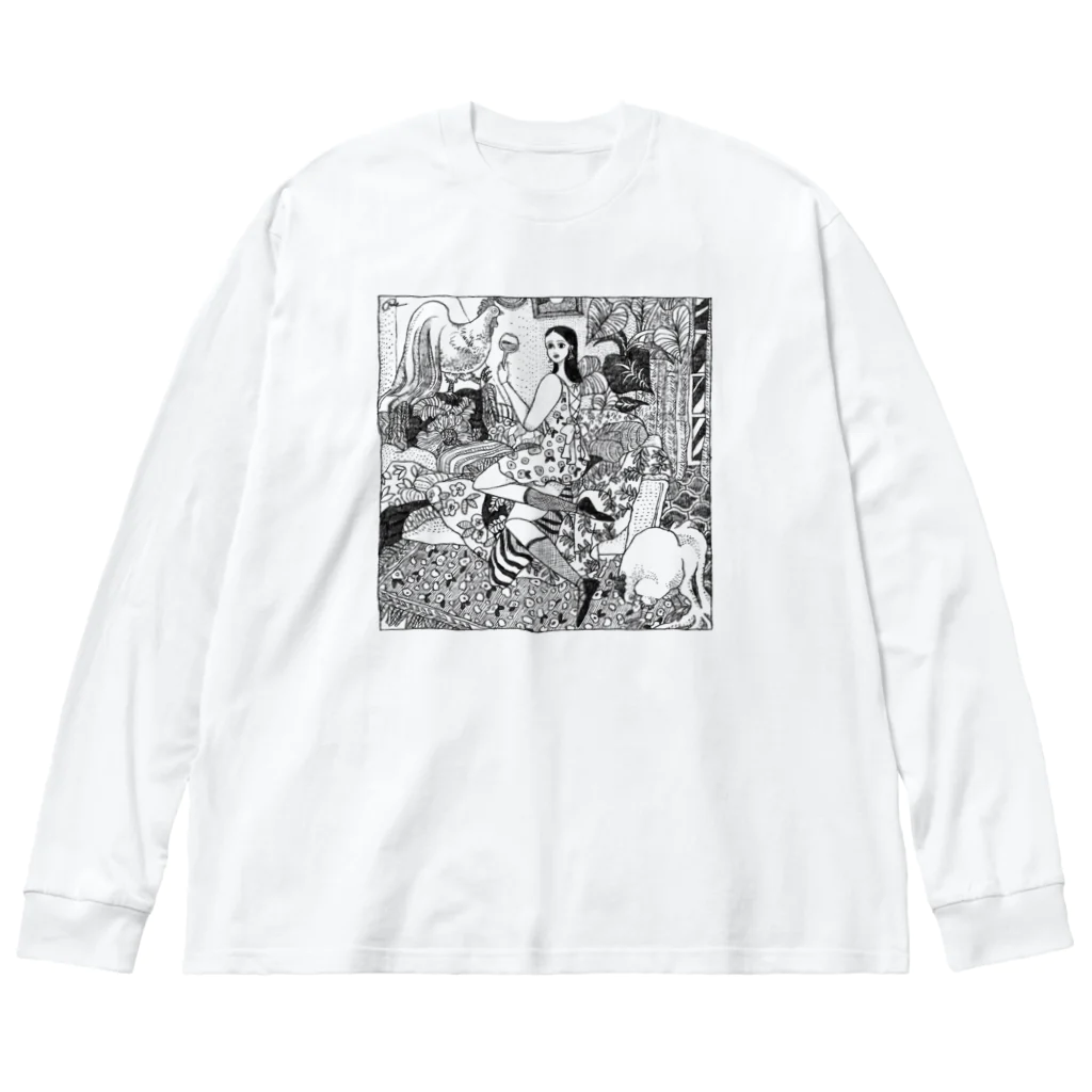 ユキ・アイコ・ヤマネart storeの【私の瞳に乾杯】ペン画描き起こしグッズ Big Long Sleeve T-Shirt