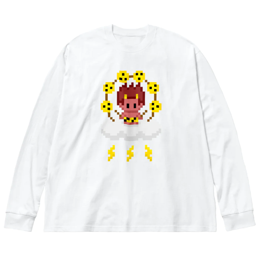 kabosuのドット絵のかみなりさま Big Long Sleeve T-Shirt