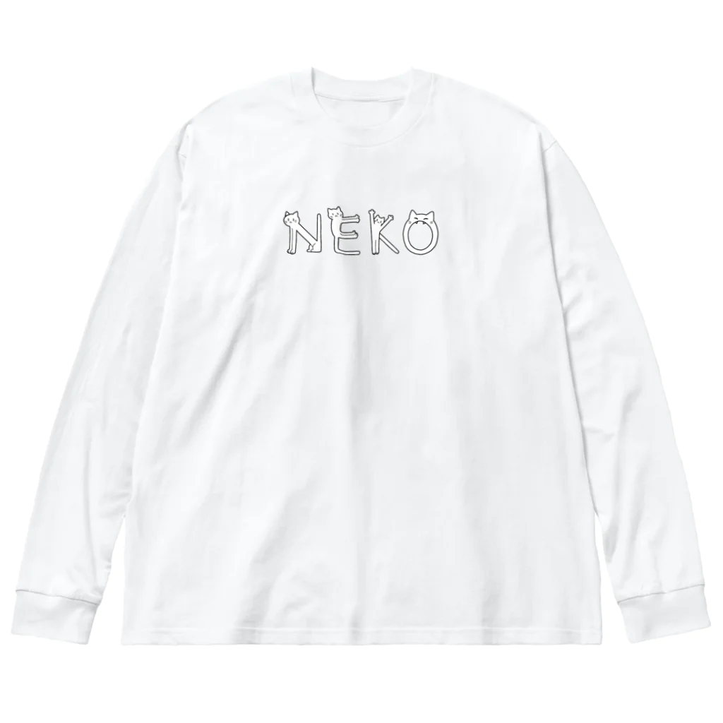 てばさきのNEKO(ホワイト) ビッグシルエットロングスリーブTシャツ