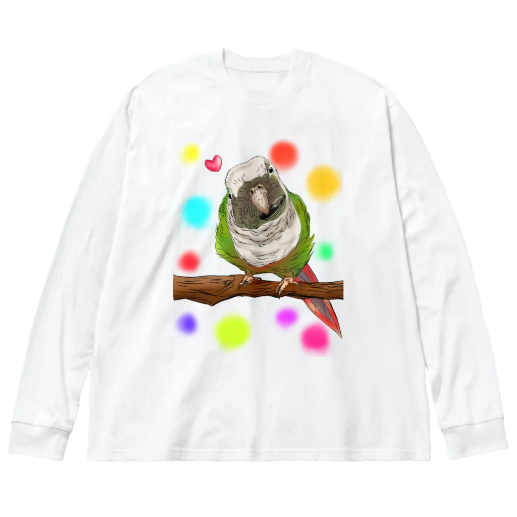 Lily bird（リリーバード）のホオミドリアカオウロコインコ フルカラー② Big Long Sleeve T-Shirt