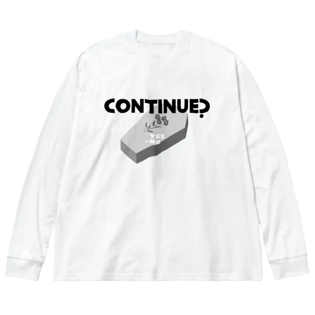 ねこぜもんのCONTINUE？(Type A) ビッグシルエットロングスリーブTシャツ