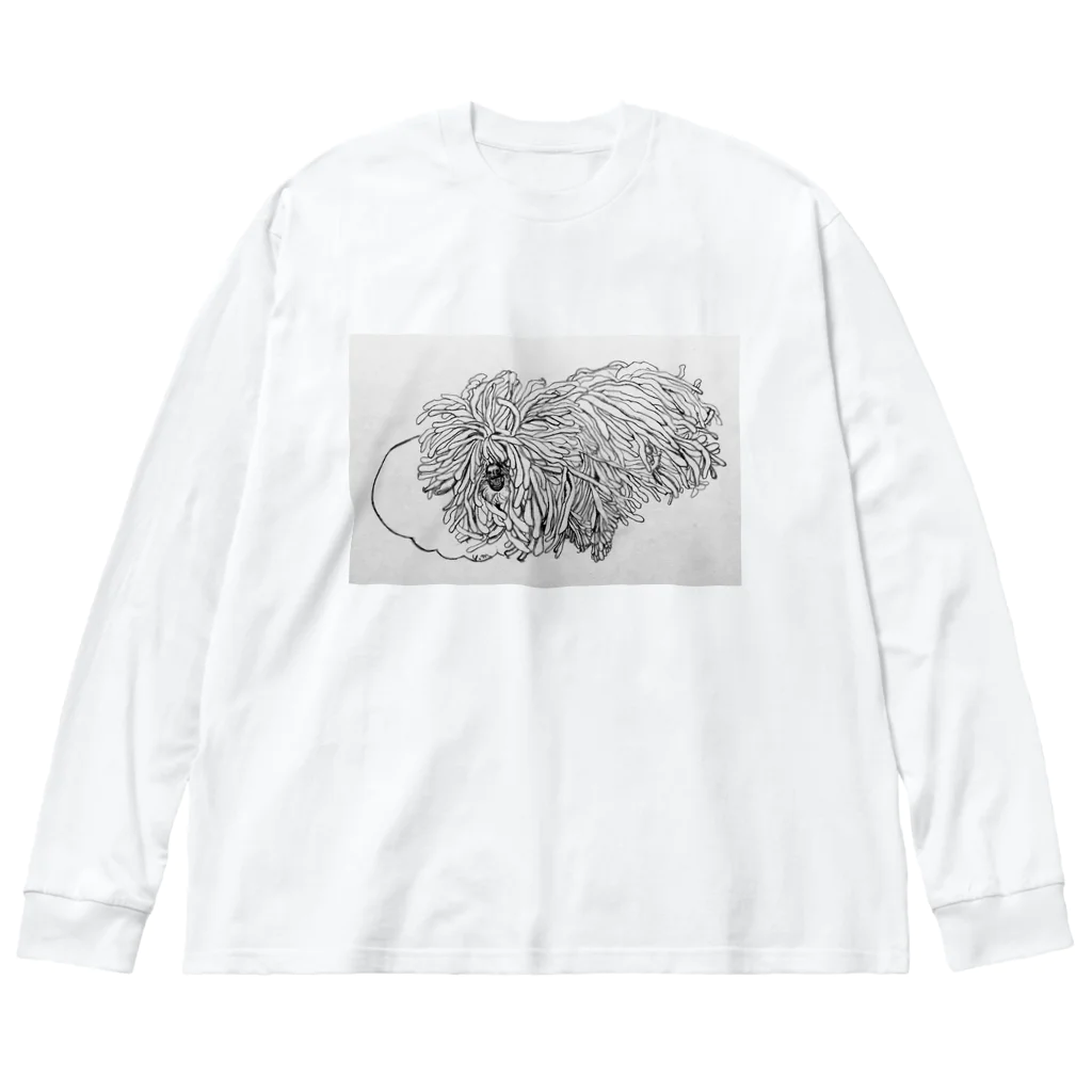 光平洋子のかしこいプーリー犬が転がる。 puli illustration  Big Long Sleeve T-Shirt