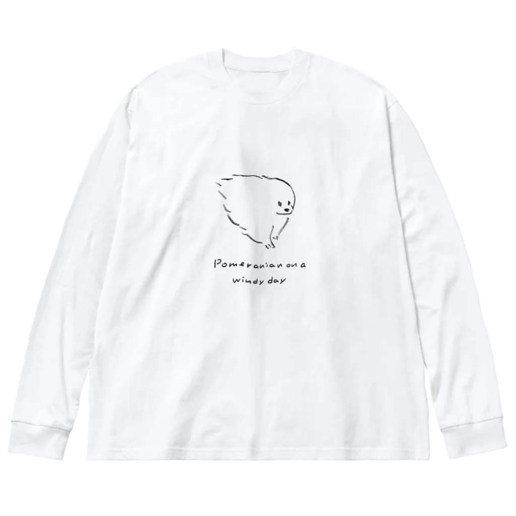 にっひの強風の日のポメラニアン Big Long Sleeve T-Shirt