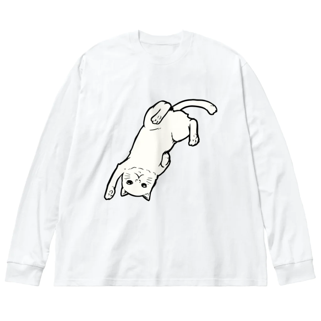 水道橋ですらのさかさ猫 ビッグシルエットロングスリーブTシャツ