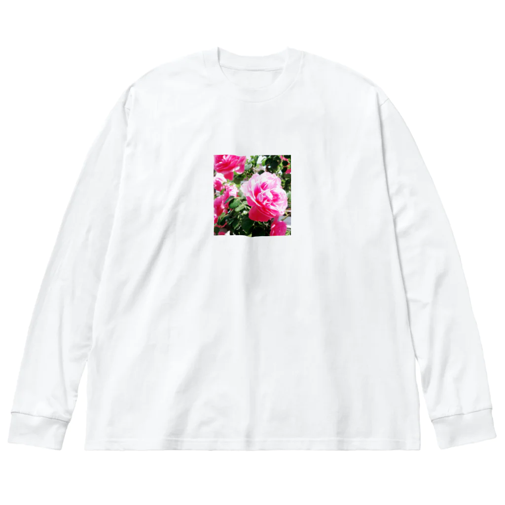 或る by 千～sahasraのpink rose Big Long Sleeve T-Shirt