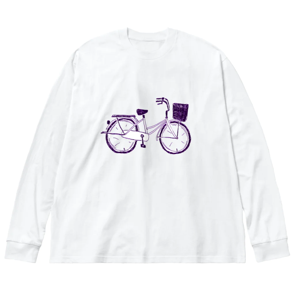 NIKORASU GOの自転車デザイン「ママチャリ」 ビッグシルエットロングスリーブTシャツ