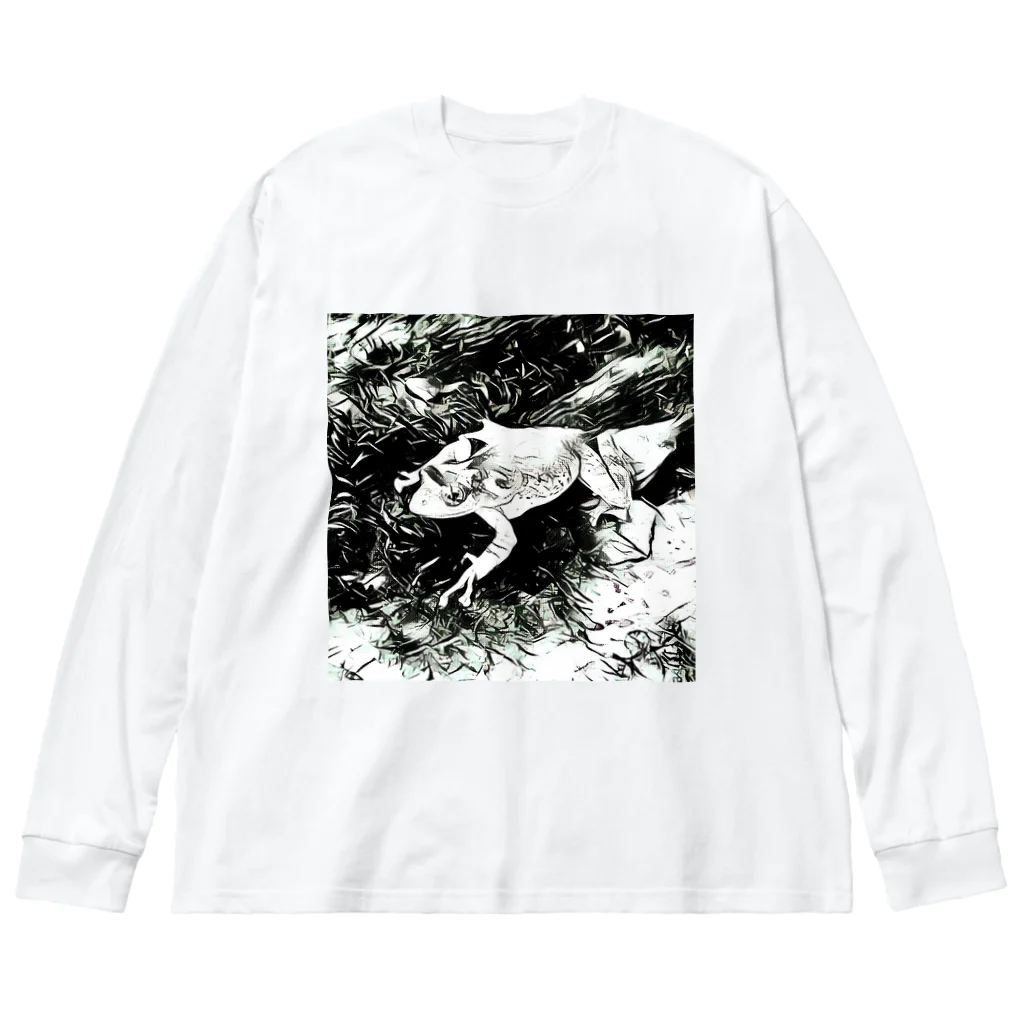 Fantastic FrogのFantastic Frog -Black And White Version- Big Long Sleeve T-Shirt