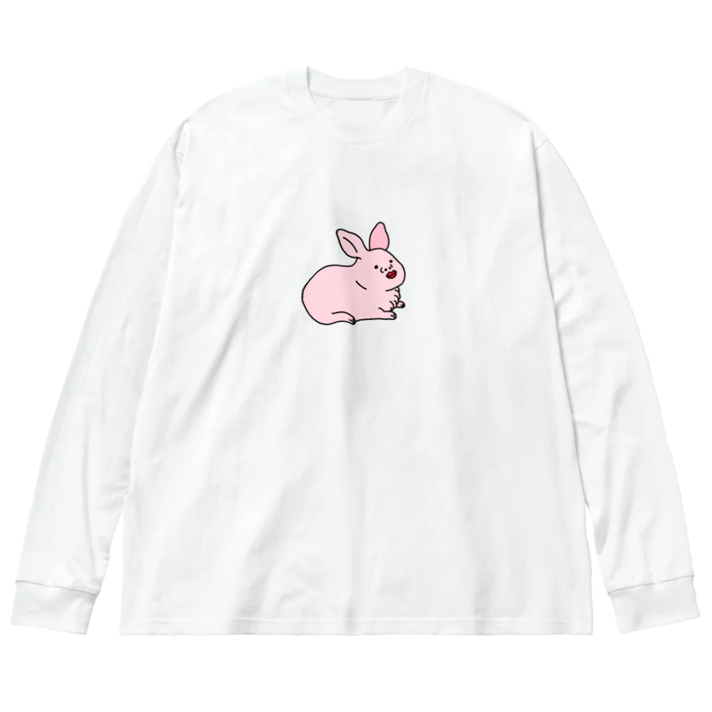 秋風のうさぎくん。 ビッグシルエットロングスリーブTシャツ