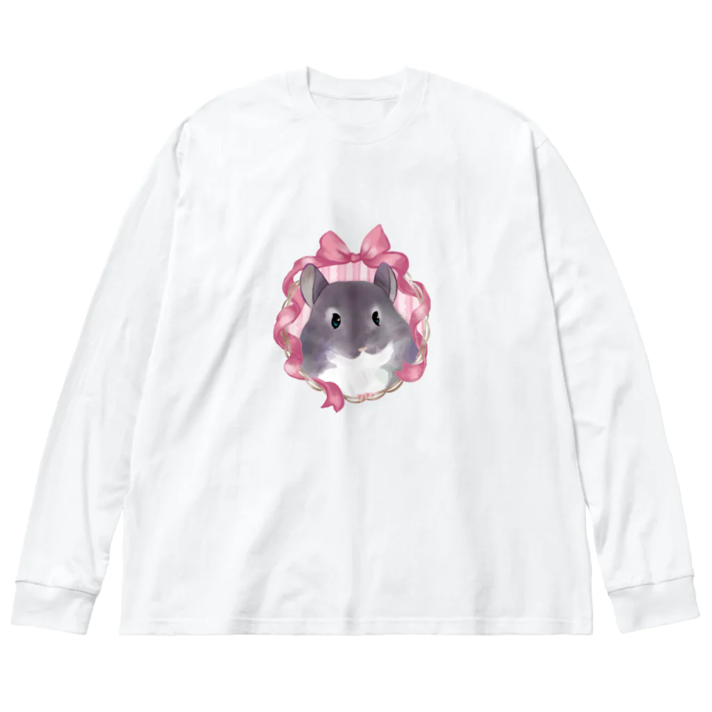 アトリエコロンのアンティークリボンチンチラ（バイオレット） Big Long Sleeve T-Shirt