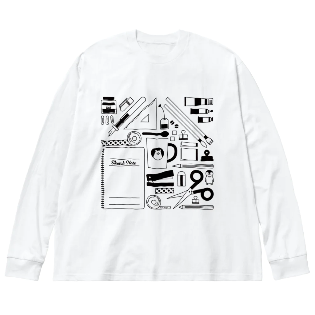 しろくま&ペンギン通信のせいかつ(黒) ビッグシルエットロングスリーブTシャツ