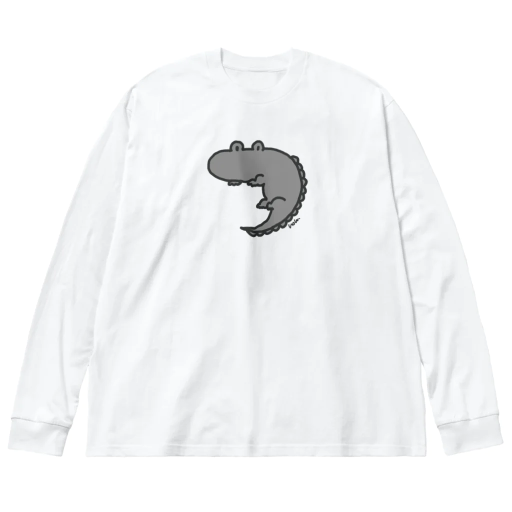 nou(のう)のはいいろワニくん ビッグシルエットロングスリーブTシャツ