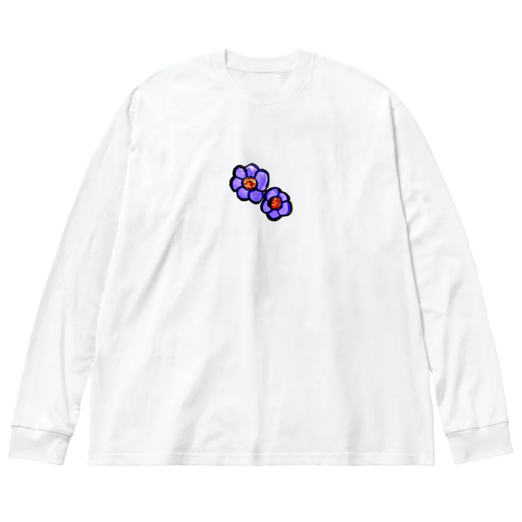 チームナチョスのむらさきのお花 Big Long Sleeve T-Shirt