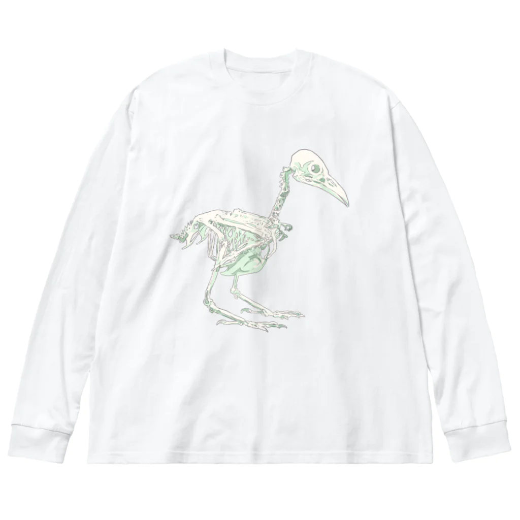 朱鷺のハシボソガラス(骨) ビッグシルエットロングスリーブTシャツ