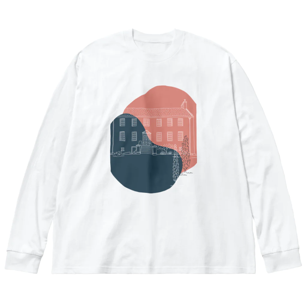 SANKAKU DESIGN STOREの事件の匂いがするペンション。 ビッグシルエットロングスリーブTシャツ