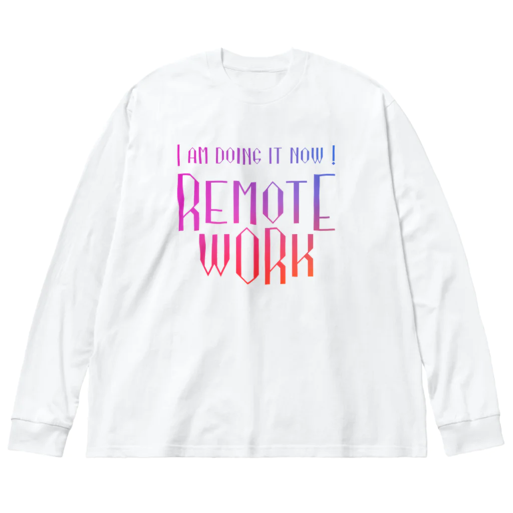 SANKAKU DESIGN STOREの今、リモートワークしてる。 彩色 ビッグシルエットロングスリーブTシャツ