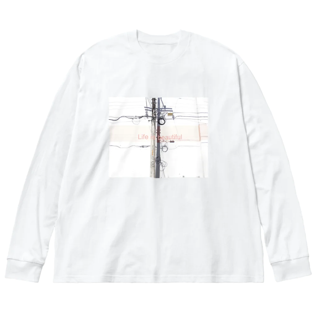 ipunigraphの電信柱 ビッグシルエットロングスリーブTシャツ