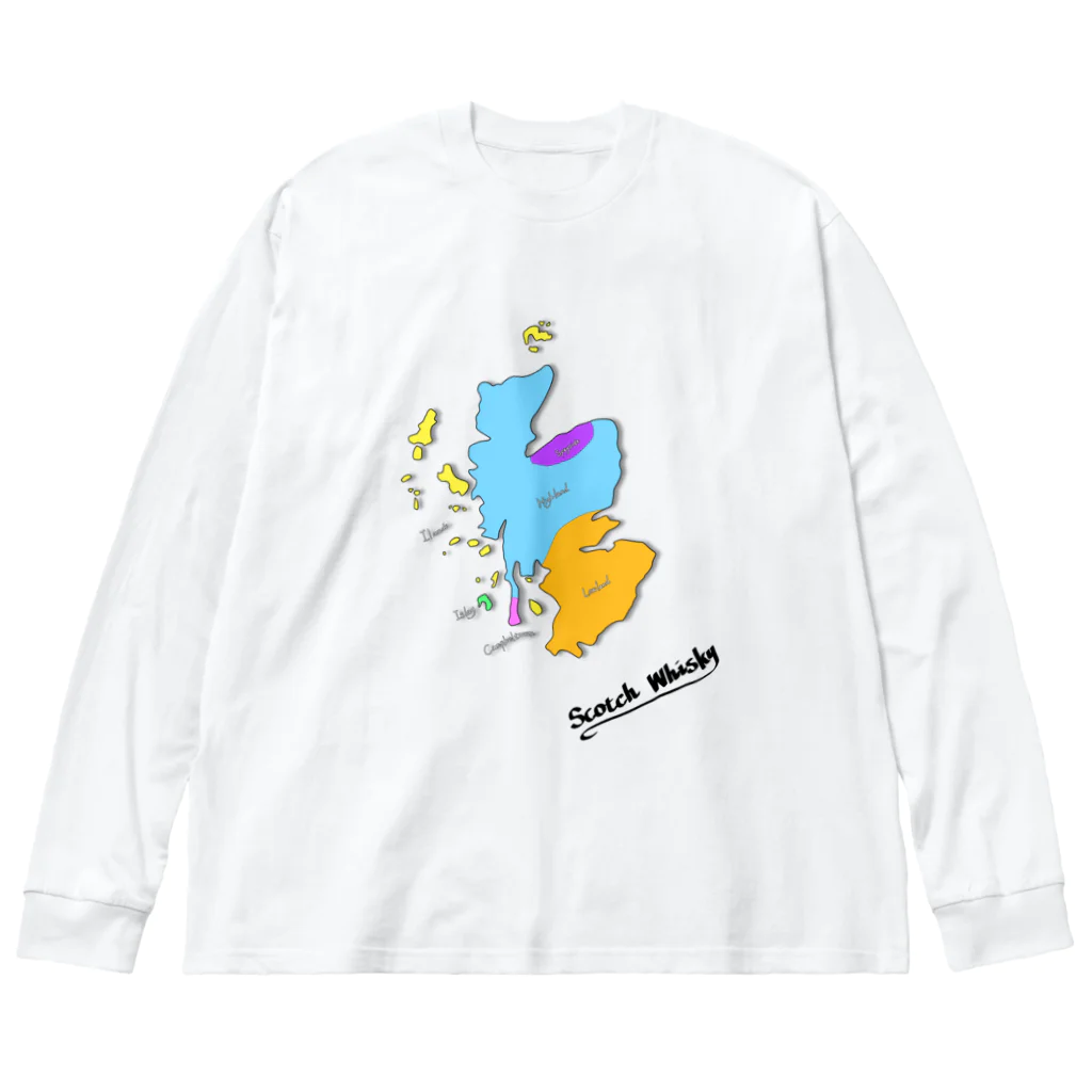 MedusasのScotch Whisky‘s  map (カラーver） Big Long Sleeve T-Shirt