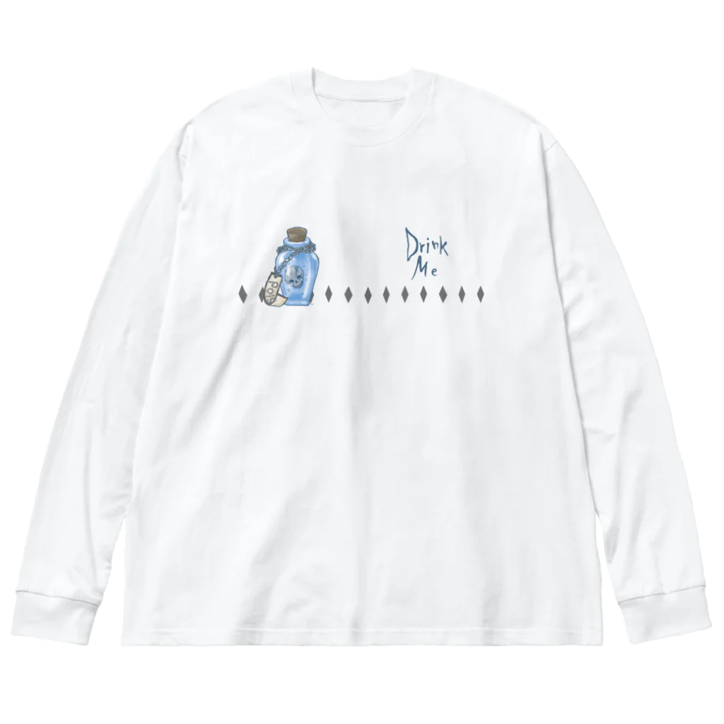 みあまゆあのDrinkMeスカル１ ビッグシルエットロングスリーブTシャツ