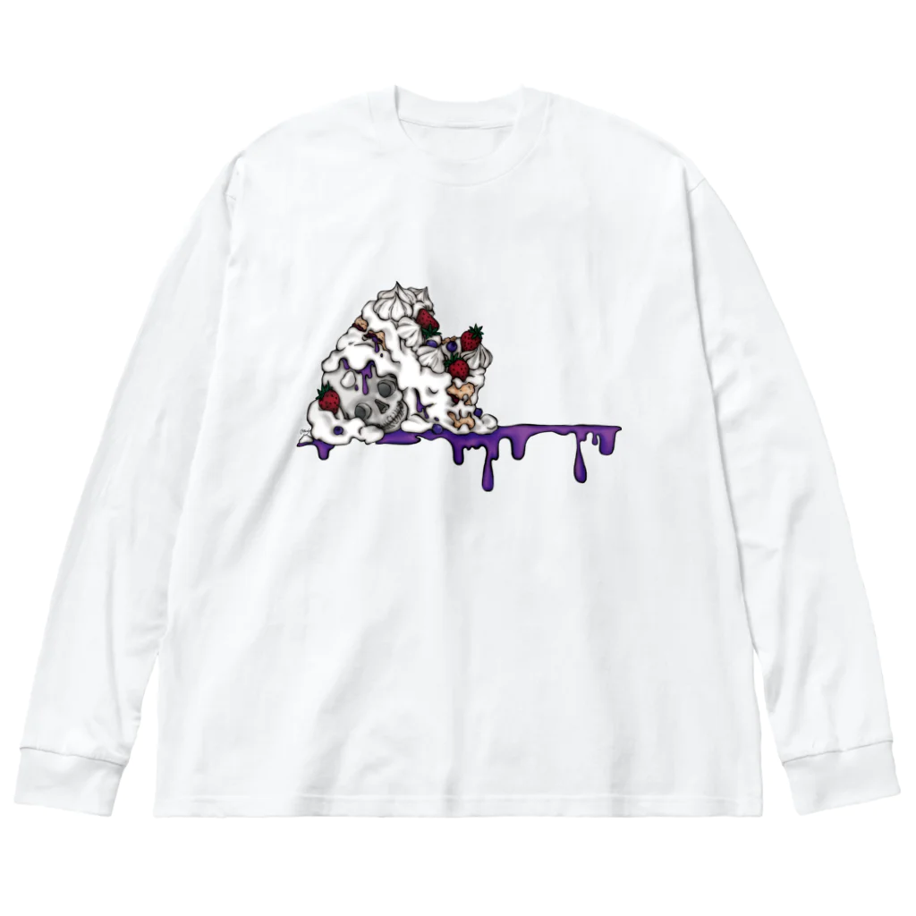 みあまゆあのショートケーキ髑髏添え Big Long Sleeve T-Shirt