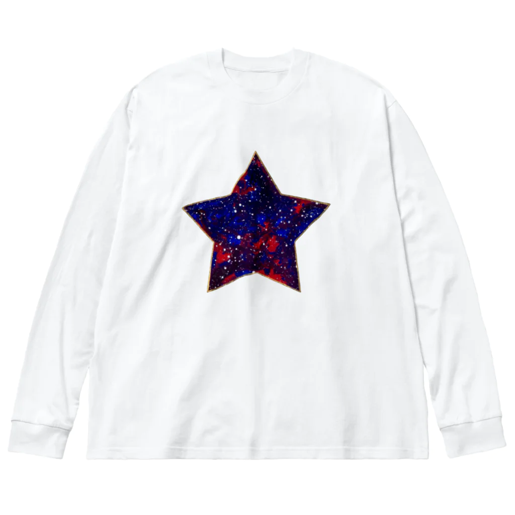 采-aya-の赤い星 ビッグシルエットロングスリーブTシャツ